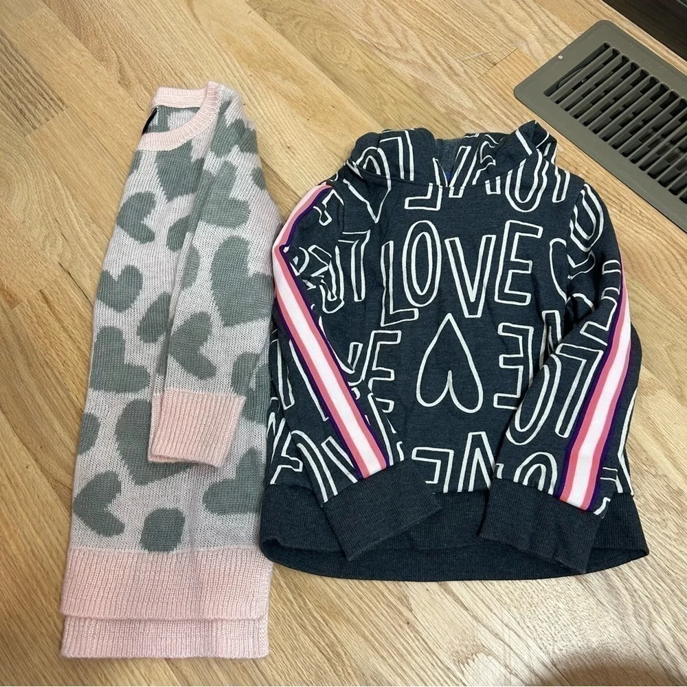 4T Sweater Sweatshirt Bundle Cat & Jack Gap Heart Love Hooded Girls Kids Toddler
